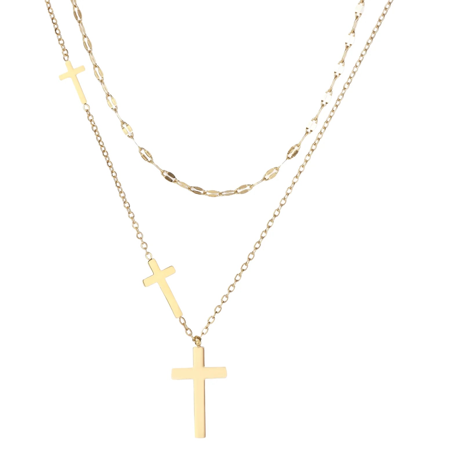Ensemble collier croix Divine Layers