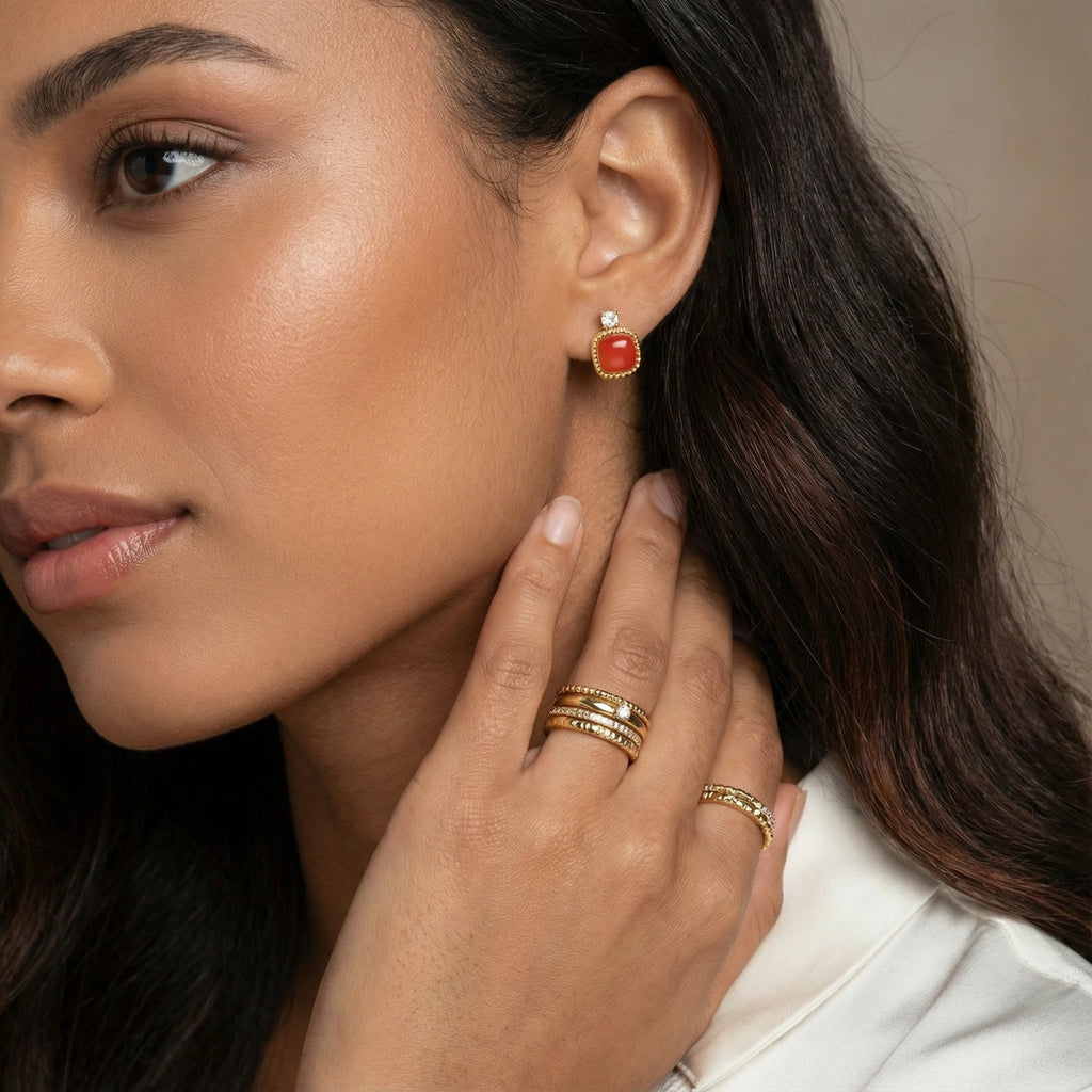 Clous d'oreilles en agate Heritage