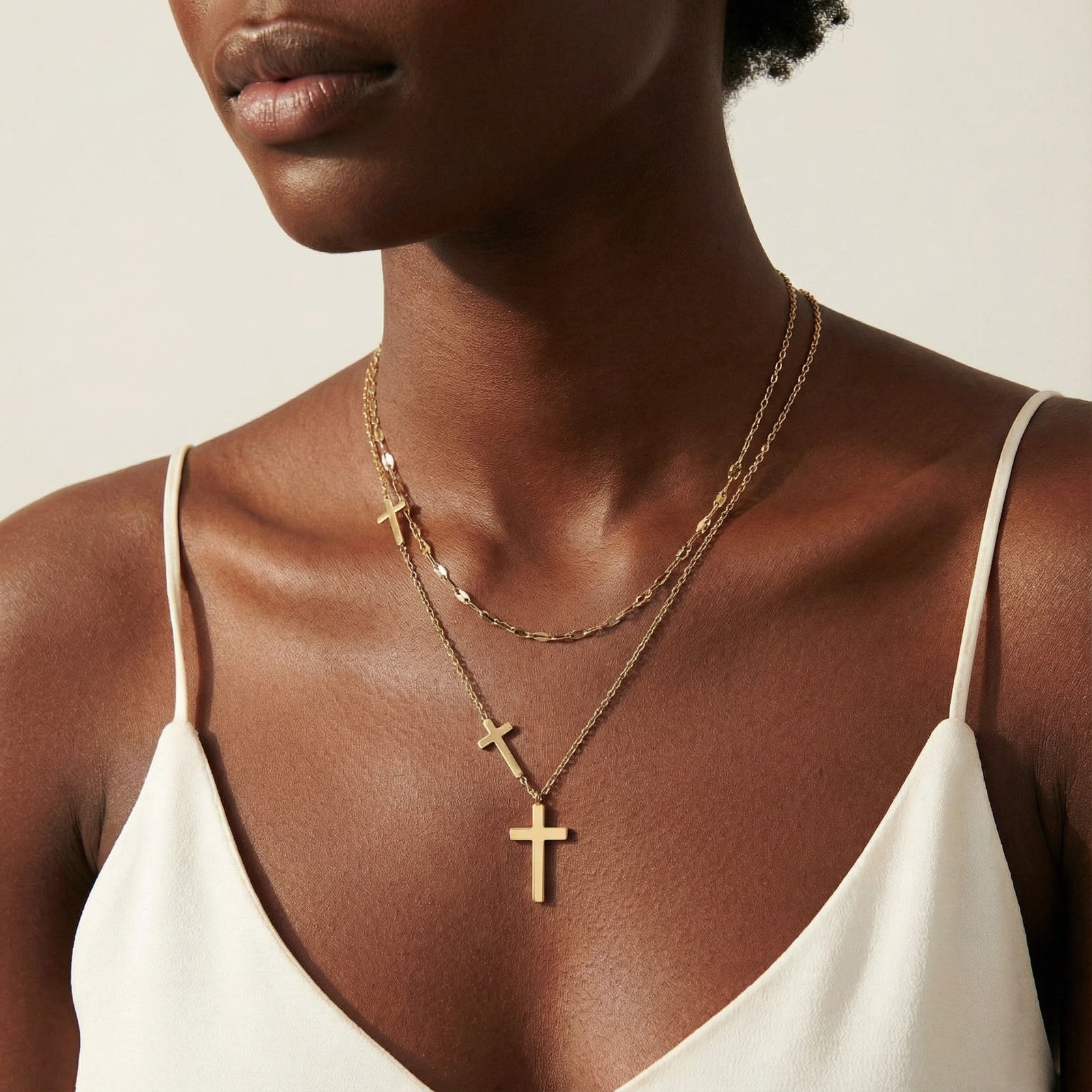Ensemble collier croix Divine Layers