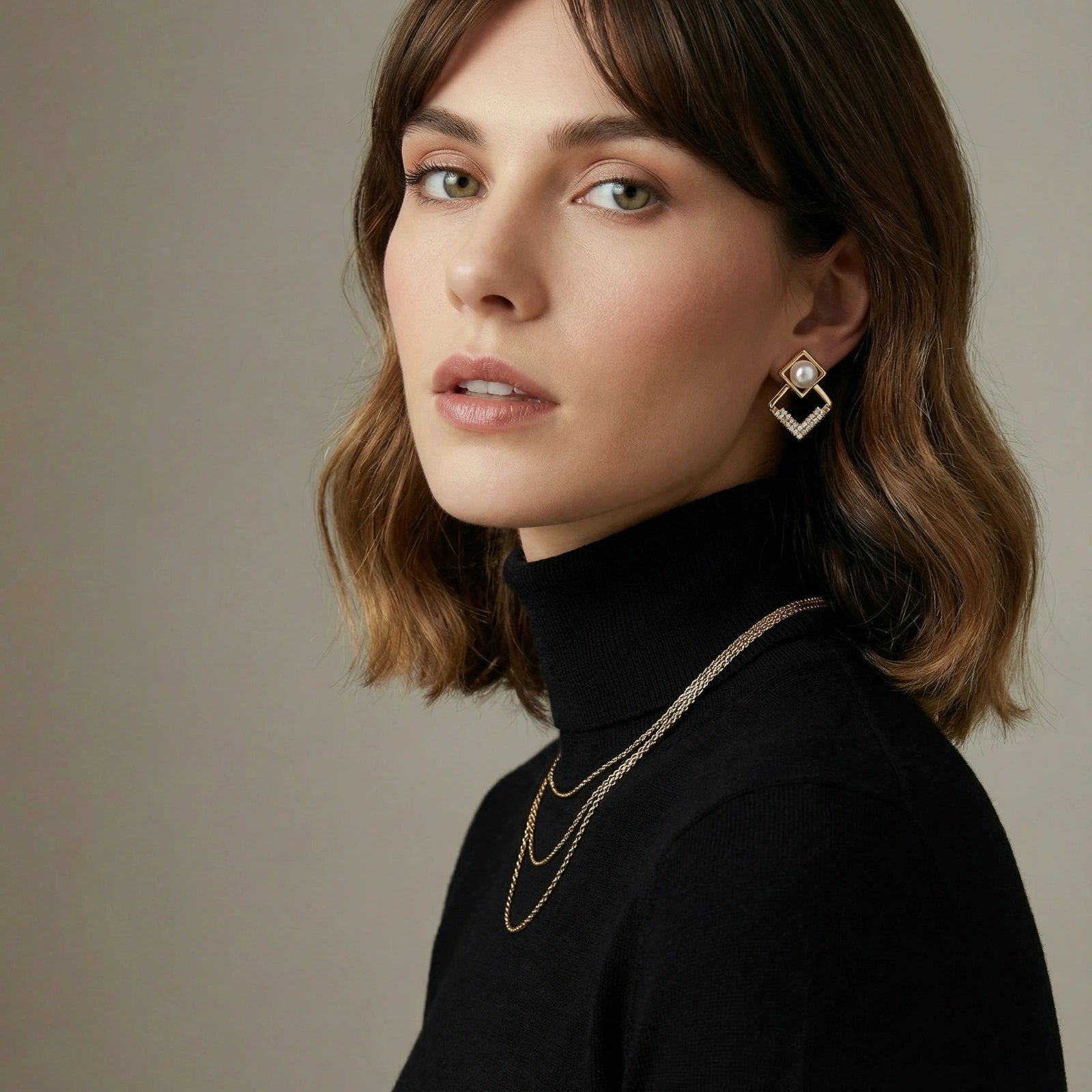 Boucles d'oreilles géométriques en perles