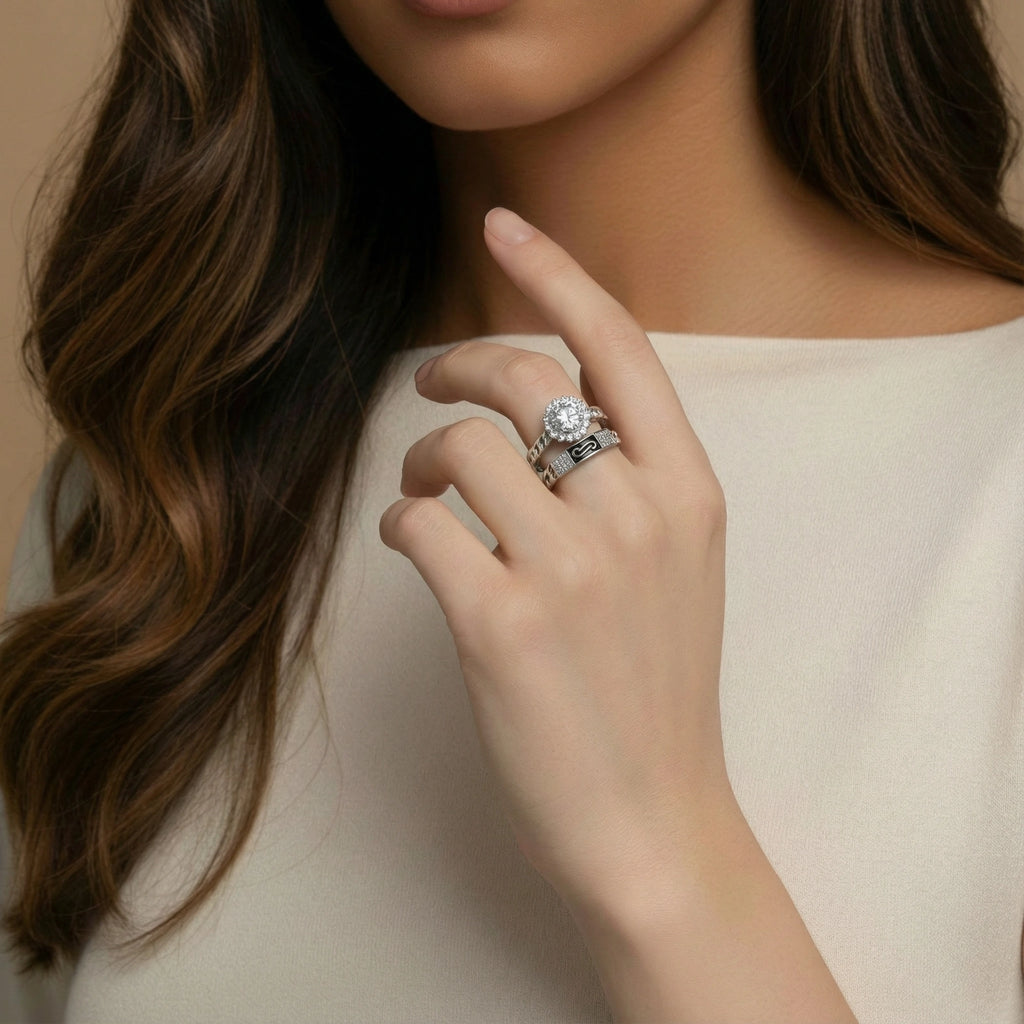 Bague Halo Chaîne Cosmique