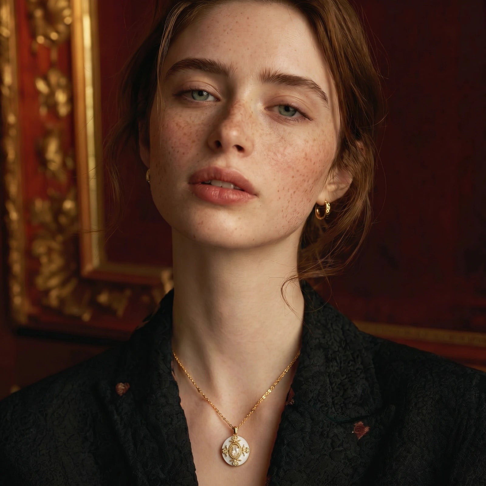 Collier médaillon doré