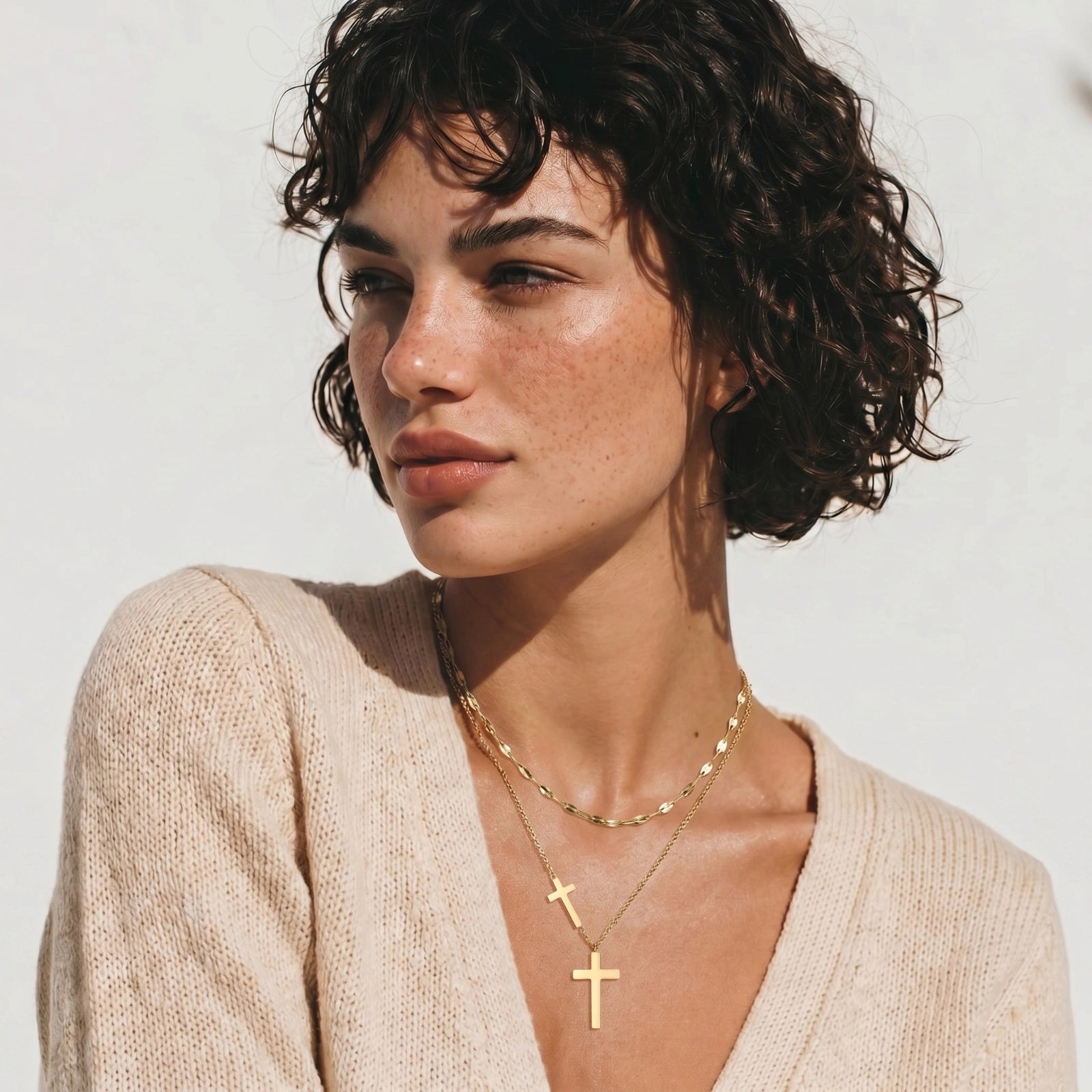 Ensemble collier croix Divine Layers