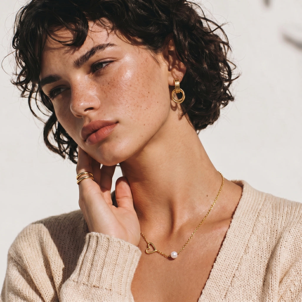 Collier en perles en forme de cœur