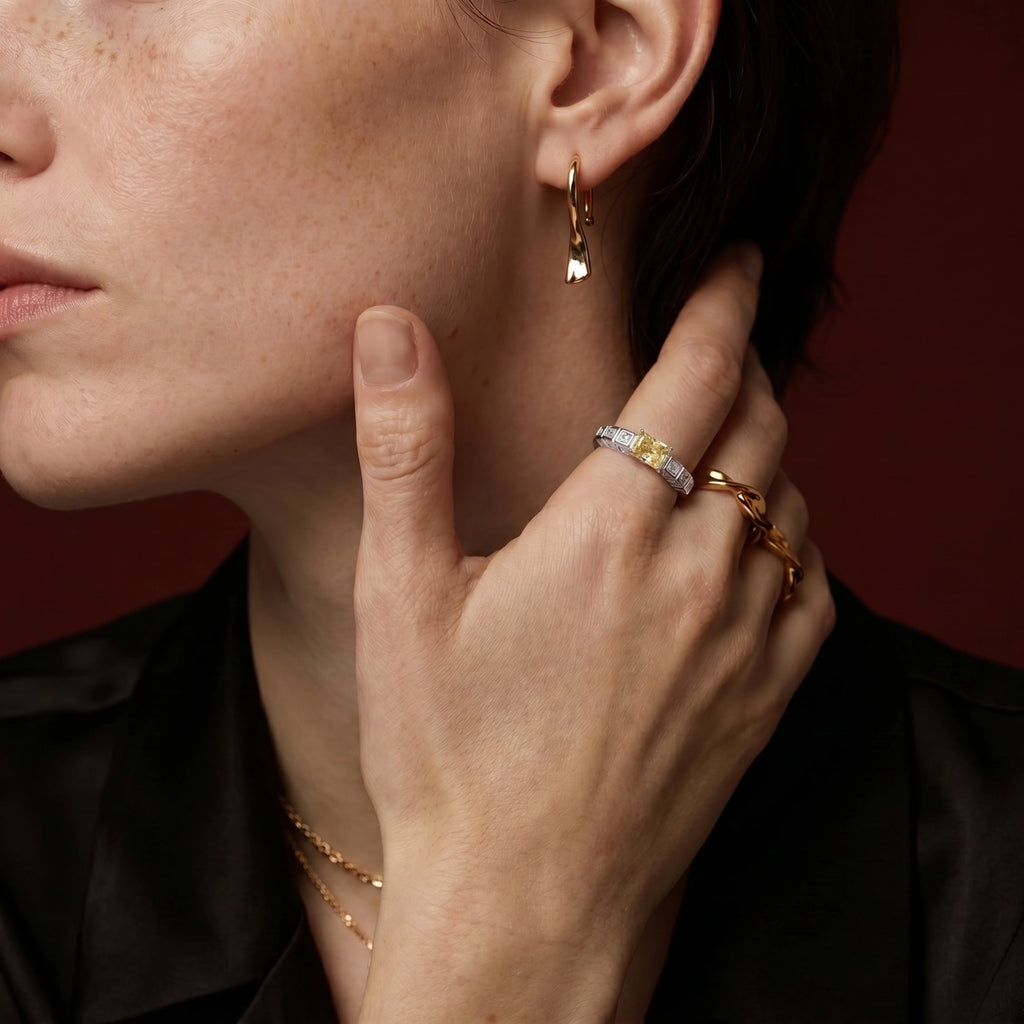 Bague Géométrie Dorée
